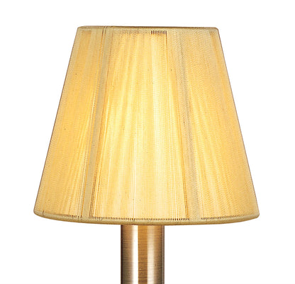 Mantra Acanto Table Lamp 1 Light E14, Antique Brass with Amber Cream Shade