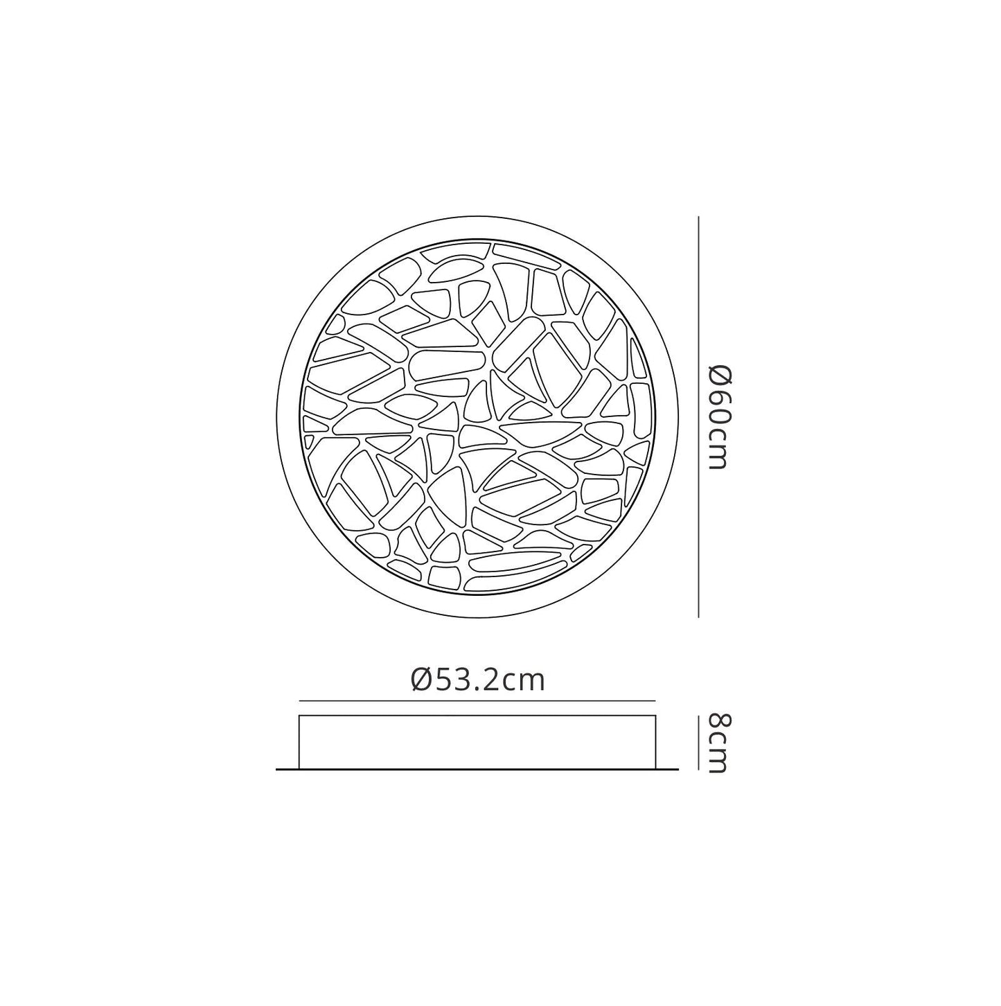 Mantra Fusion M5512 Petaca Flush 60cm Round 47W LED 3000K, 2850lm, Matt White/ Acrylic, 3yrs Warranty - M5512 Ceiling