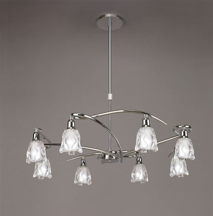 Mantra Amel 75cm Telescopic 8 Light L1/SGU10, Polished Chrome, CFL Lamps INCLUDED
