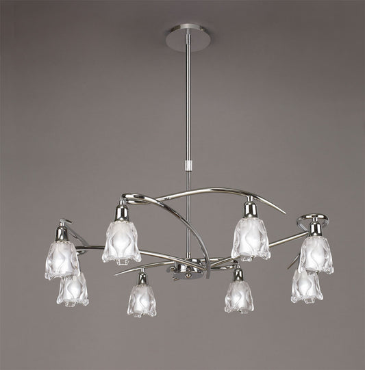 Mantra Amel 75cm Telescopic 8 Light L1/SGU10, Polished Chrome, CFL Lamps INCLUDED