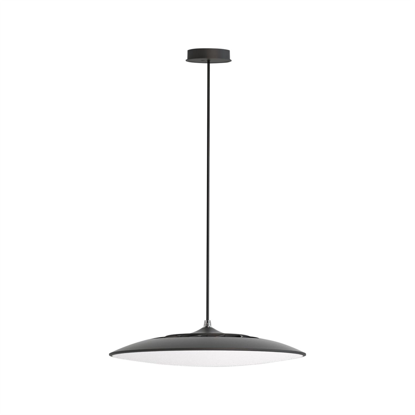 Mantra Slim LED Pendant 25cm Round 16W LED, 3000K, 1400lm, Black, 3yrs Warranty