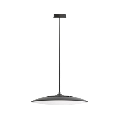 Mantra Slim LED Pendant 25cm Round 16W LED, 3000K, 1400lm, Black, 3yrs Warranty