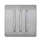 Trendi 3 Gang 2 Way Artistic Modern Glossy 10 Amp Rocker Tactile Light Switch Stainless Steel