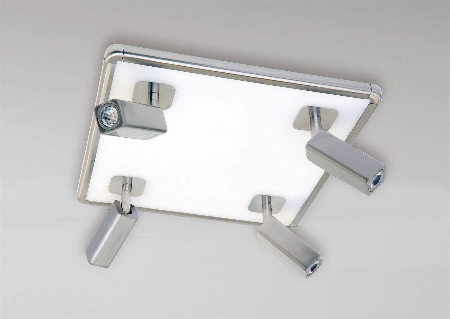 Mantra M5250 Ibiza Ceiling Light 4 Head with Backlit Light 40W LED Square Satin Nickel 4000K, 3000lm,, 3yrs Warranty