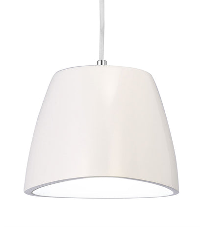 Mantra M4823 Triangle Pendant Small 1 Light E27, Gloss White/Polished Chrome