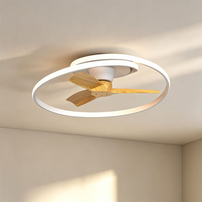 Ocean 78cm 60W LED Dimmable Ceiling Light With Built-In 35W DC Reversible Fan, Wood, 4200lm, 5yrs Warranty