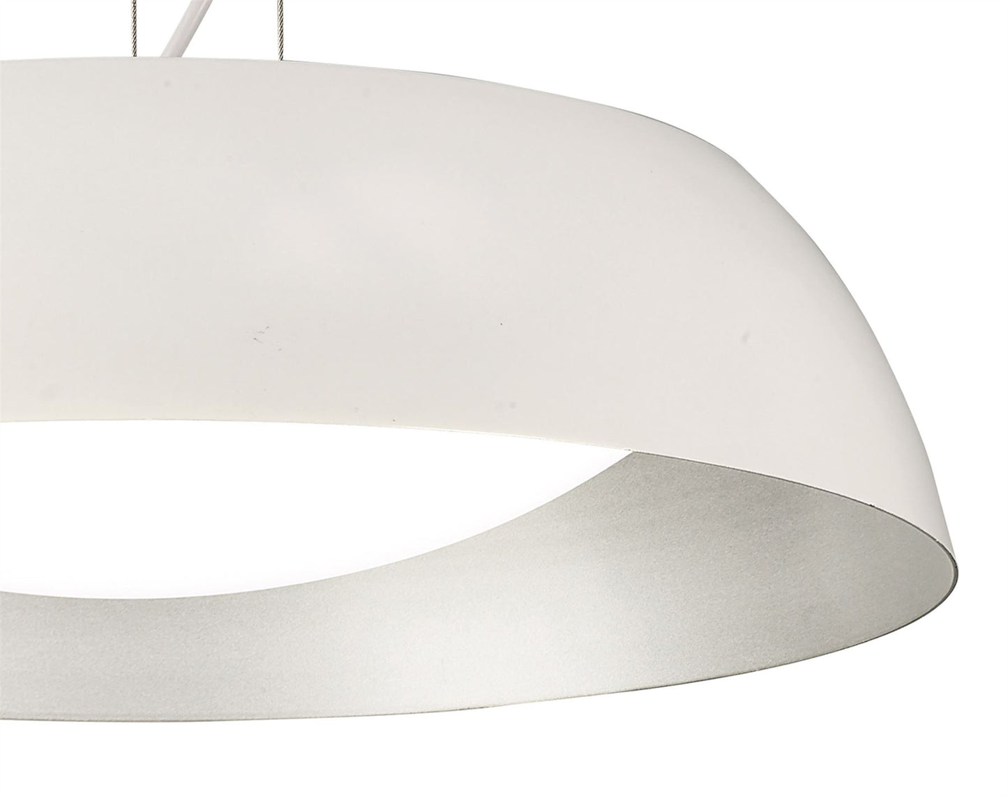 Mantra M4840 Argenta Pendant Small 18W LED 3000K, 1800lm, Matt White/Silver/White Acrylic, 3yrs Warranty