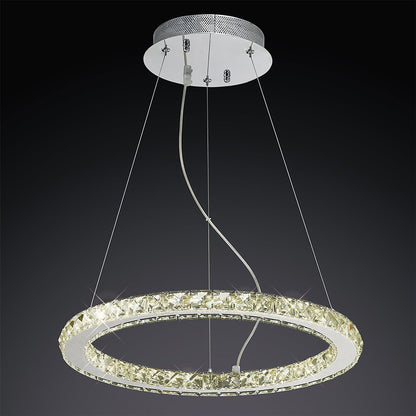Diyas Galaxy  Round Small 27W LED 4000K Polished Chrome/Crystal Ceiling Pendant Light Fitting