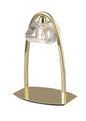 Mantra Alfa Large Crystal Table Lamp 1 Light G9, Polished Brass