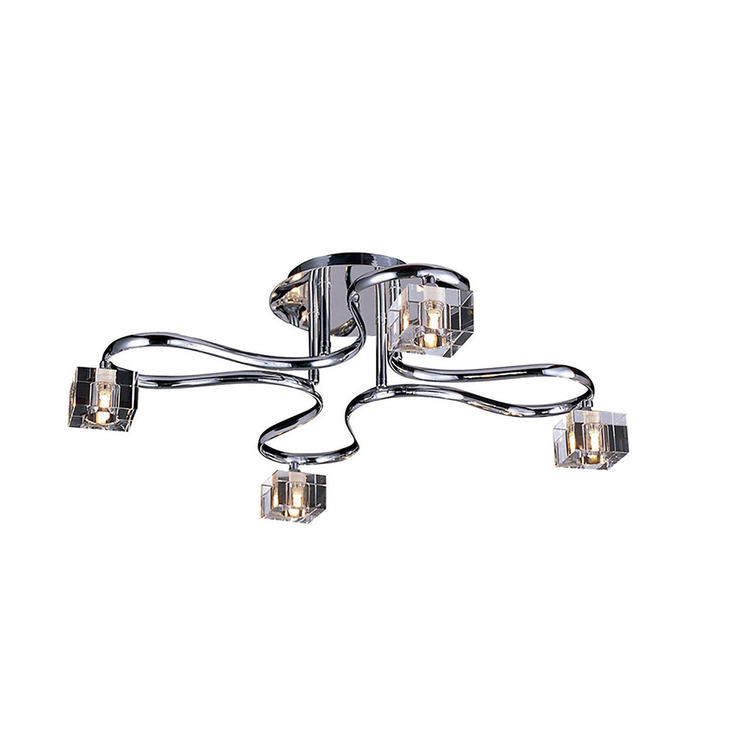 Diyas Sisco 69cm Semi Flush Round 4 Light G9 Polished Chrome