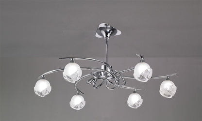 Mantra M0801 Fragma Telescopic Semi Flush Convertible 6 Light G9, Polished Chrome