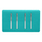 Trendi 4 Gang 3 Way Intermediate Artistic Modern Glossy 10 Amp Rocker Light Switch Bright Teal