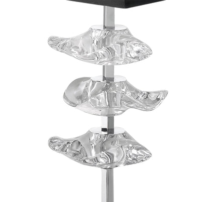 Mantra M0793 Akira Table Lamp 2 Light E27, Polished Chrome with Black Shade