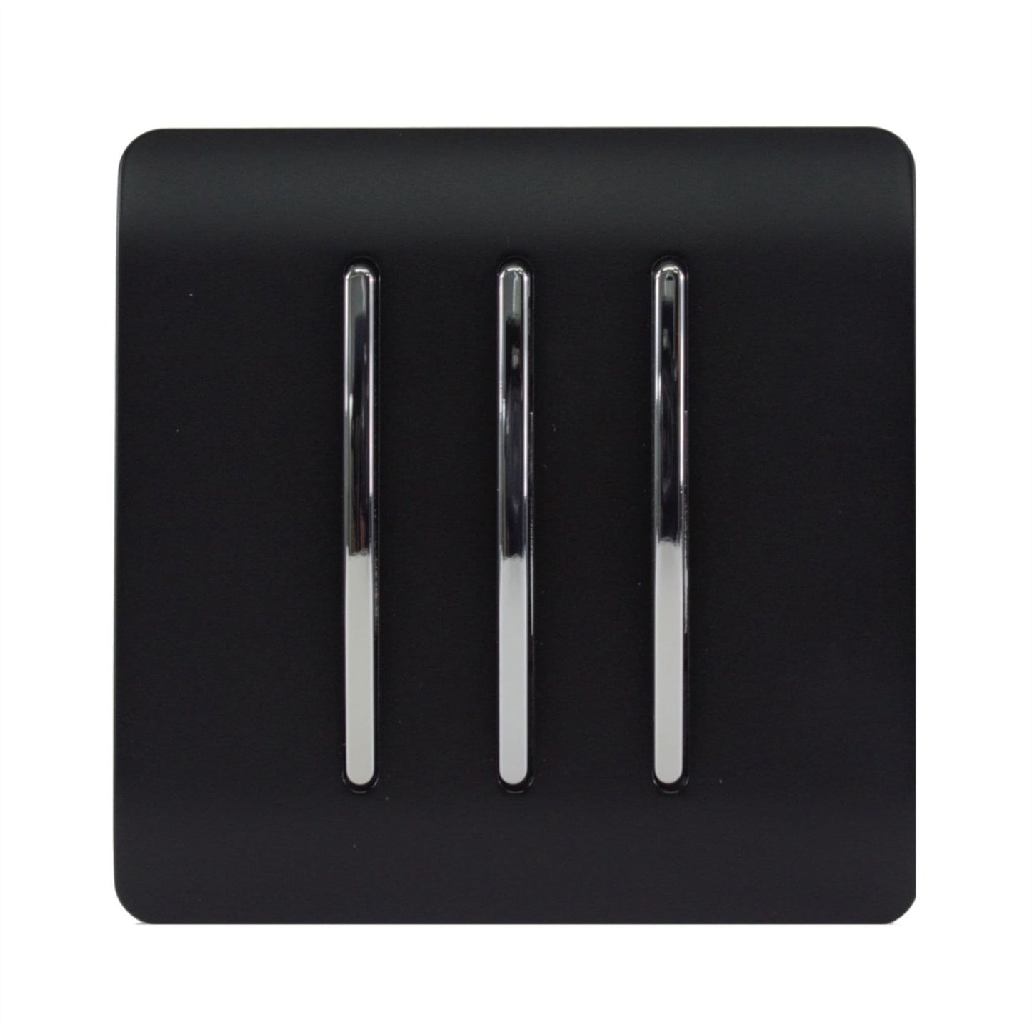 Trendi 3 Gang 2 Way  10 Amp Rocker Light Switch Matt Black ART-SS6BK