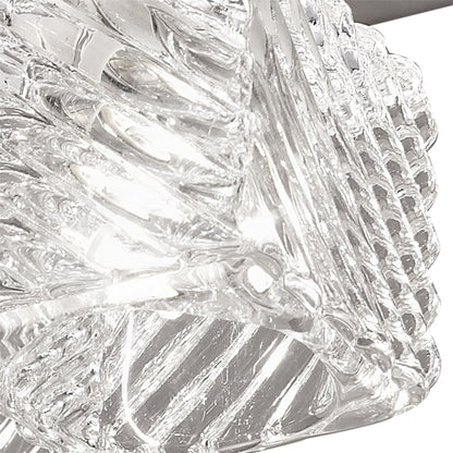 Deco Accor Ceiling Flush 5 Light G9, 230mm Square, Satin Nickel/Clear Glass