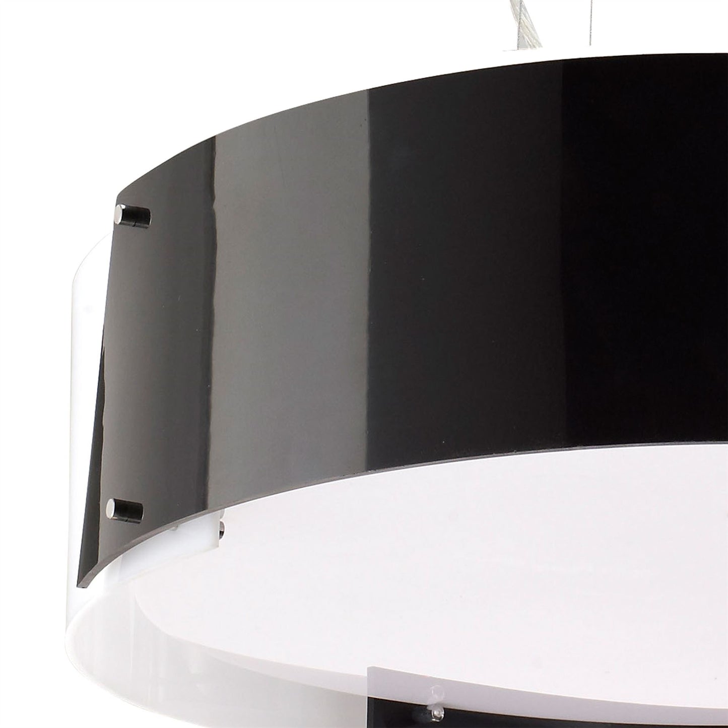 Diyas Dakota 57cm  Small 4 Light E27 Polished Chrome/Black & White Acrylic Ceiling Pendant Light Fitting