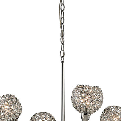 Diyas Escado 77cm  8 Light E14 Polished Chrome/Crystal Ceiling Pendant Light Fitting