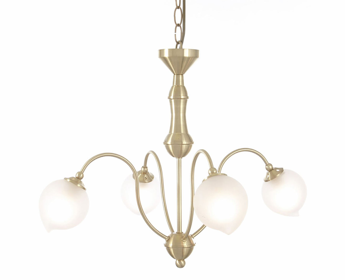 Diyas Bastia 49cm  4 Light G9 Satin Gold Ceiling Pendant Light Fitting