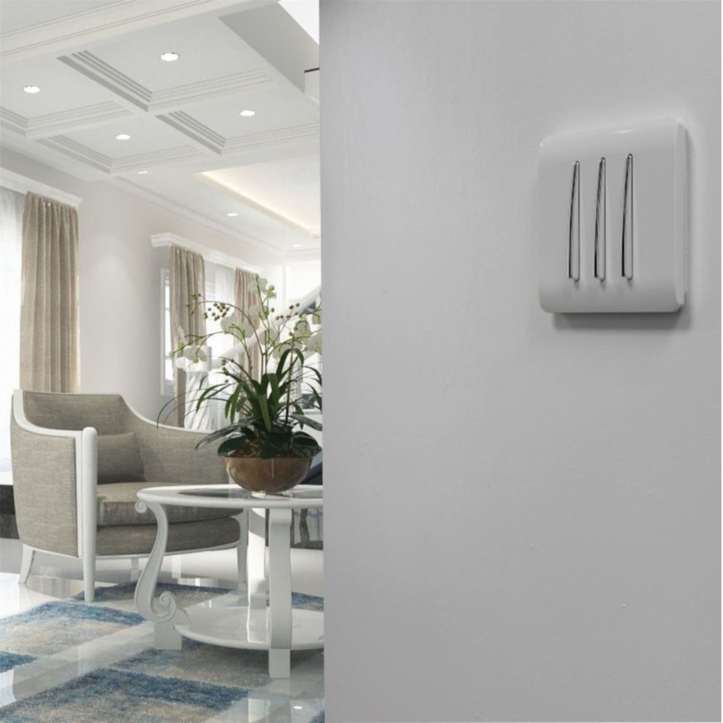 Trendi 3 Gang 2 Way Artistic Modern Glossy 10 Amp Rocker Tactile Light Switch Orange
