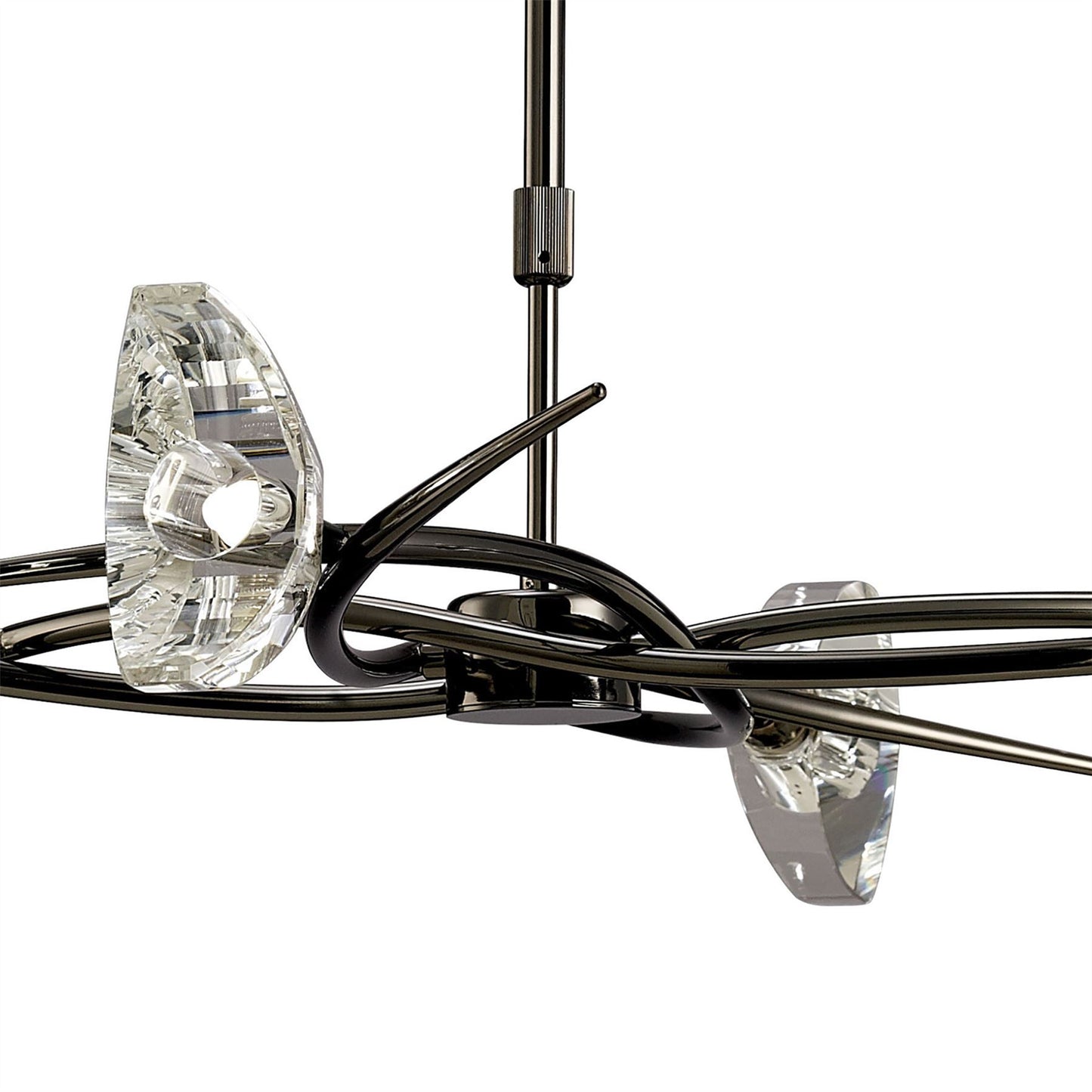 Mantra Eclipse 65cm Telescopic Convertible To Semi Flush 4 Light G9, Black Chrome