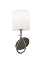 Mantra Lua Wall Light Switched 1 Light E27, Satin Nickel with White Shade