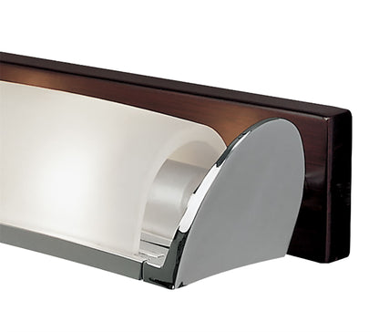 Mantra Zira Wall Light 2 Light G9, Polished Chrome/Frosted White Glass/Wenge
