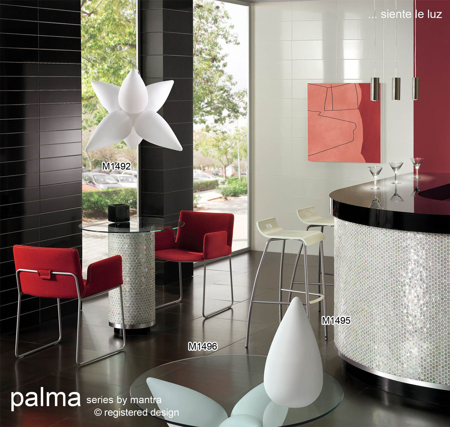 Mantra M1495 Palma Table Lamp Induction LED RGB Outdoor IP44, Opal White