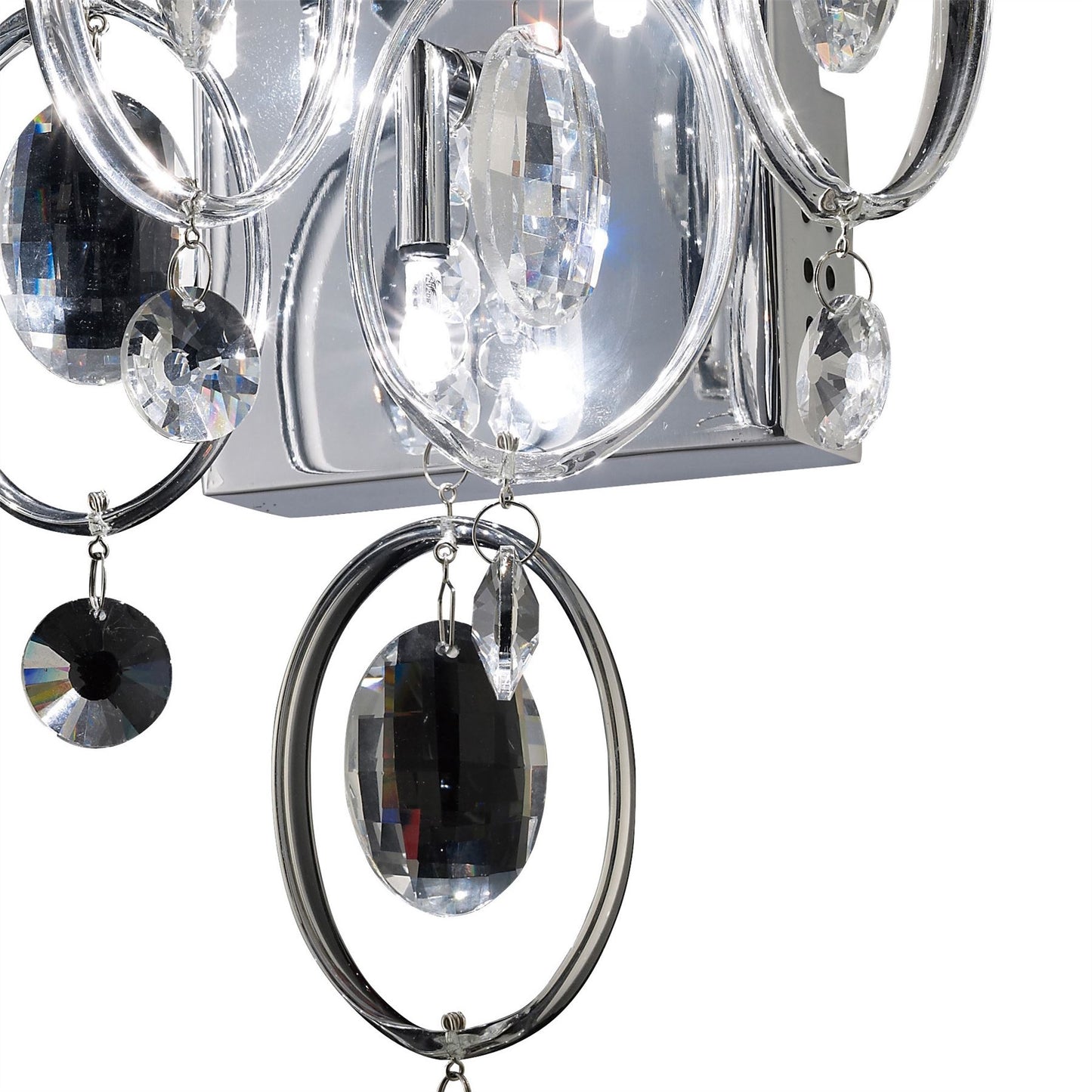 Diyas Solana Wall Light 3 Light G4 Polished Chrome/Crystal, NOT LED/CFL Compatible