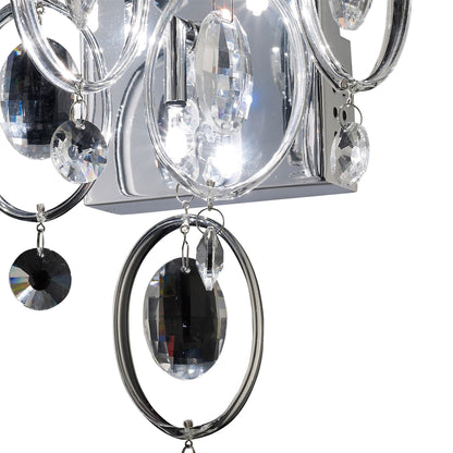 Diyas Solana Wall Light 3 Light G4 Polished Chrome/Crystal, NOT LED/CFL Compatible
