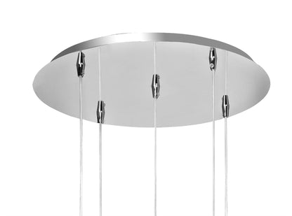 Mantra M5169 Khalifa Pendant 5 X 6W LED 3000K Line Polished Chrome/Glass, 5400lm,, 3yrs Warranty