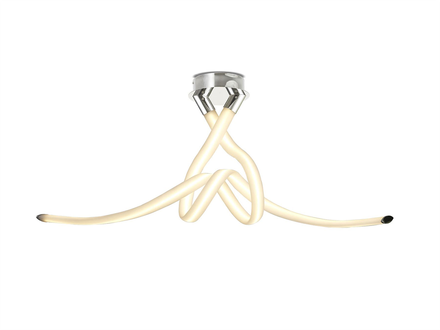 Mantra Armonia Semi Flush Bow, 50W LED, 3000K, 3750lm, Polished Chrome, Frosted Acrylic, 3yrs Warranty Ceiling