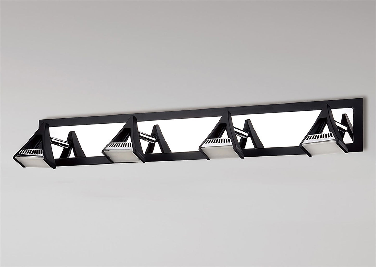 Mantra Fusion Filippo Linear Spot Light 4 Light LED 20W 3000K, 1750lm, Matt Black/Polished Chrome, 3yrs Warranty