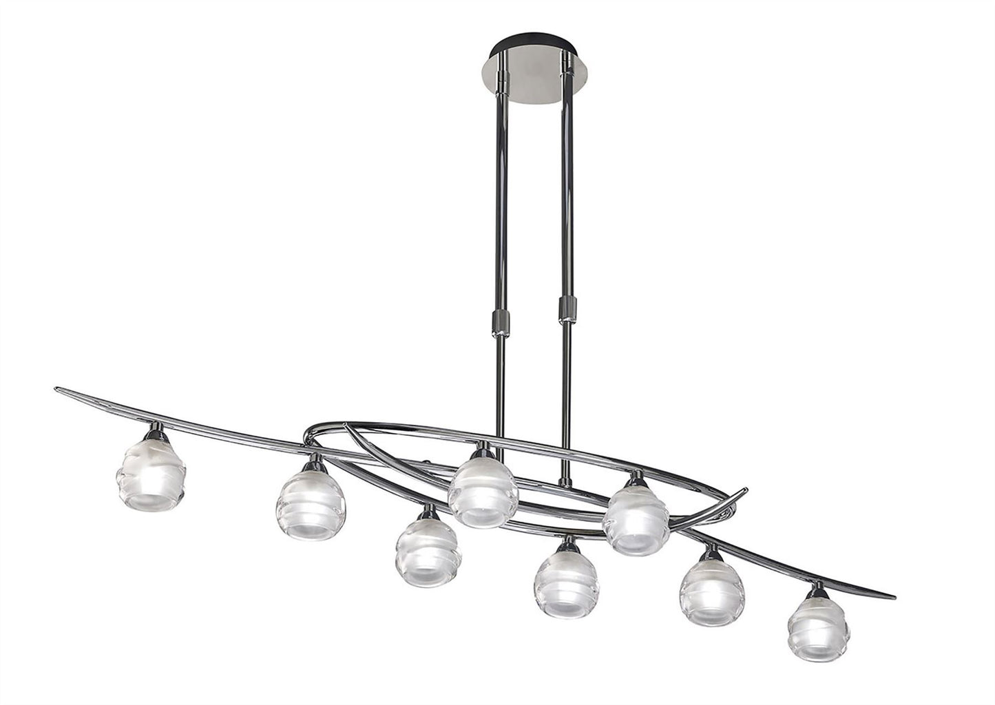 Mantra M1800 Loop Rectangular Telescopic 8 Light G9 ECO Line, Polished Chrome