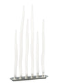 Mantra Estalacta Floor Lamp 6 Light GU10 Bar Indoor/Outdoor IP44, Silver/Opal White