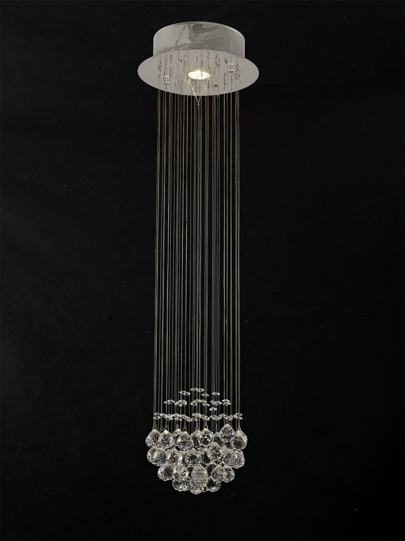 Diyas Colorado 25cm  Cluster 1 Light GU10 Polished Chrome/Crystal Ceiling Pendant Light Fitting