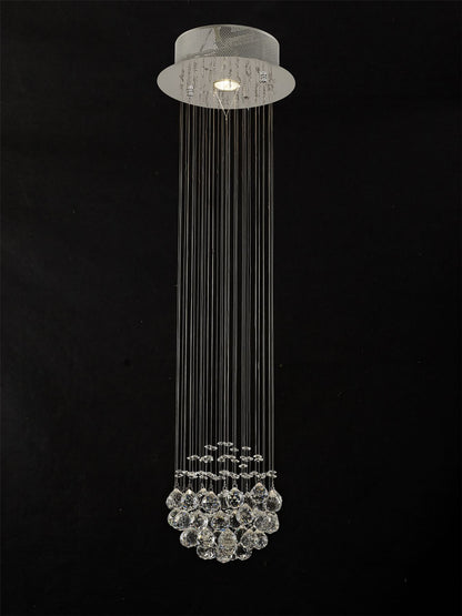 Diyas Colorado 25cm  Cluster 1 Light GU10 Polished Chrome/Crystal Ceiling Pendant Light Fitting