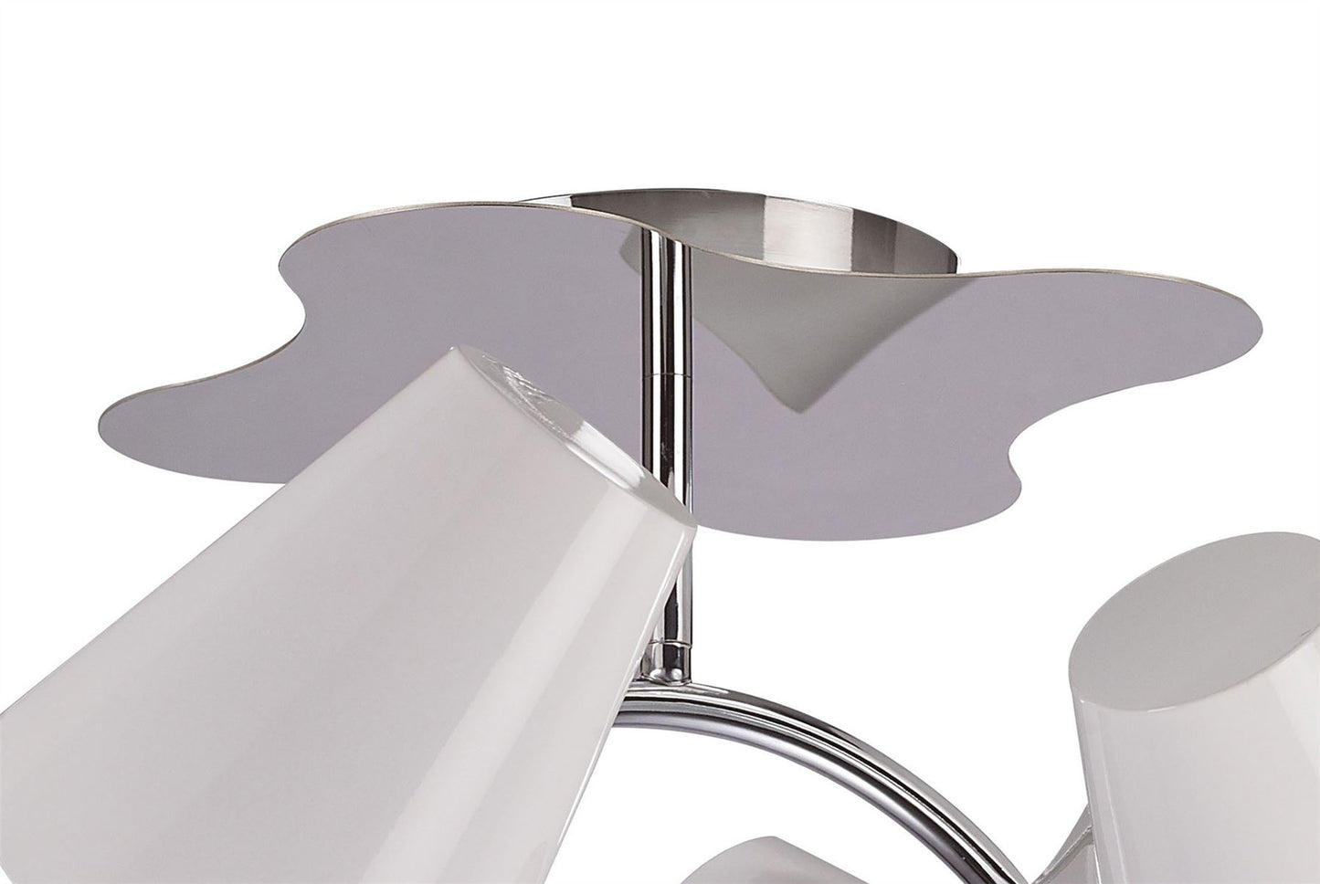 Mantra M1545 Ora Ceiling 2 Arm 4 Light E27, Gloss White/White Acrylic/Polished Chrome