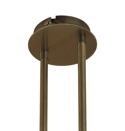 Mantra M1821 Loop Rectangular Telescopic Semi Flush Convertible 6 Light G9 ECO, Antique Brass