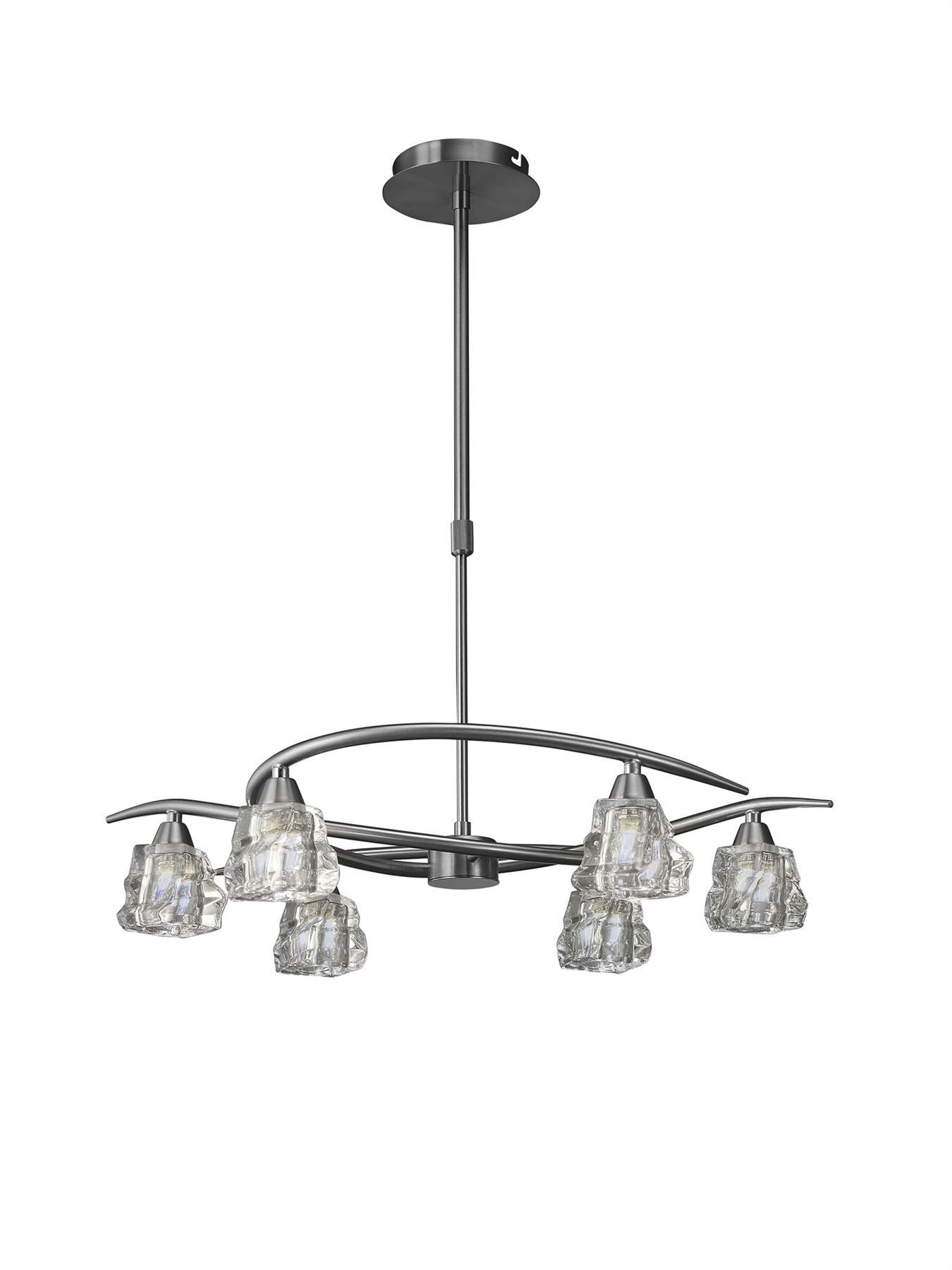 Mantra M3750 Iku Telescopic Semi Flush Convertible 6 Light G9, Satin Nickel