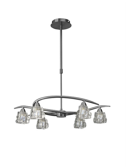 Mantra M3750 Iku Telescopic Semi Flush Convertible 6 Light G9, Satin Nickel