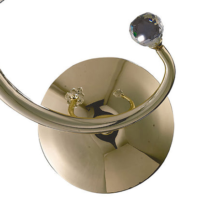 Diyas Octavia Wall Light Switched 1 Light G4 Right Facing French Gold/Crystal, NOT LED/CFL Compatible