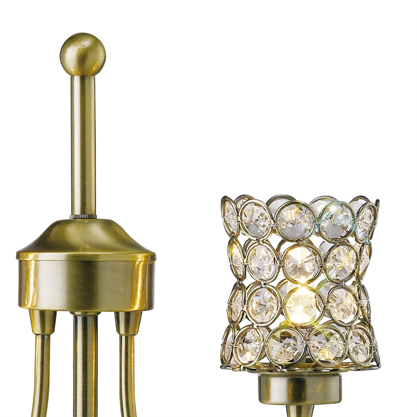 Diyas Nelson Table Lamp 2 Light G9 Antique Brass/Crystal