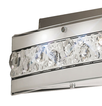 Diyas Cosmic  Linear Bar 5 Light G9 Polished Chrome/Glass/Crystal Ceiling Pendant Light Fitting