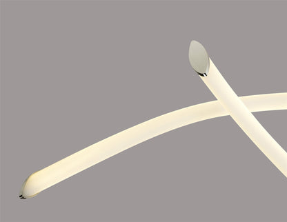 Mantra Armonia Semi Flush Medium Loop, 25W LED, 3000K, 1875lm, Polished Chrome/Frosted Acrylic, 3yrs Warranty Ceiling
