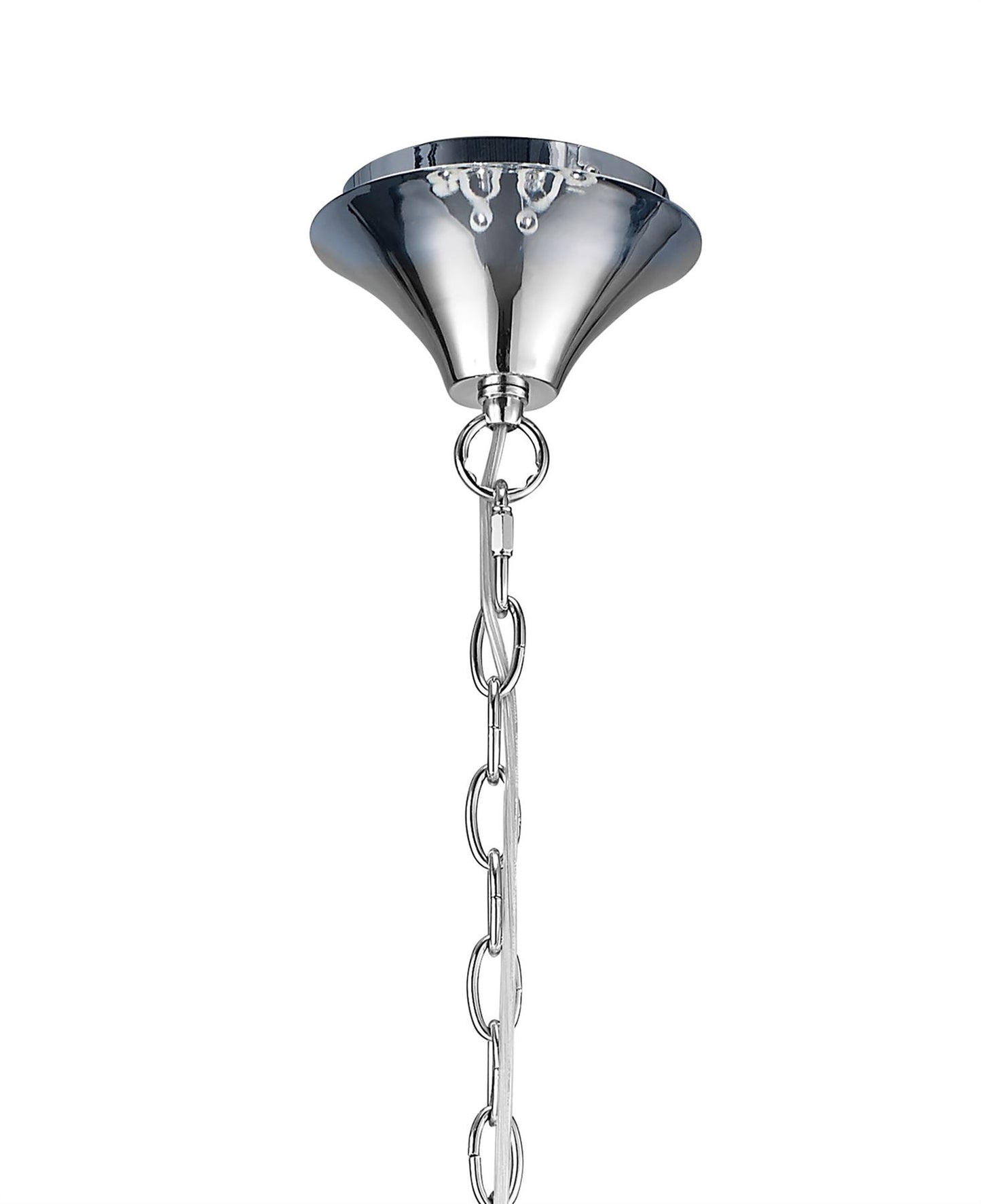 Mantra M4630 Loewe 2 Tier Pendant 6+3 Light E14, Polished Chrome with White Shades