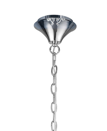 Mantra M4630 Loewe 2 Tier Pendant 6+3 Light E14, Polished Chrome with White Shades
