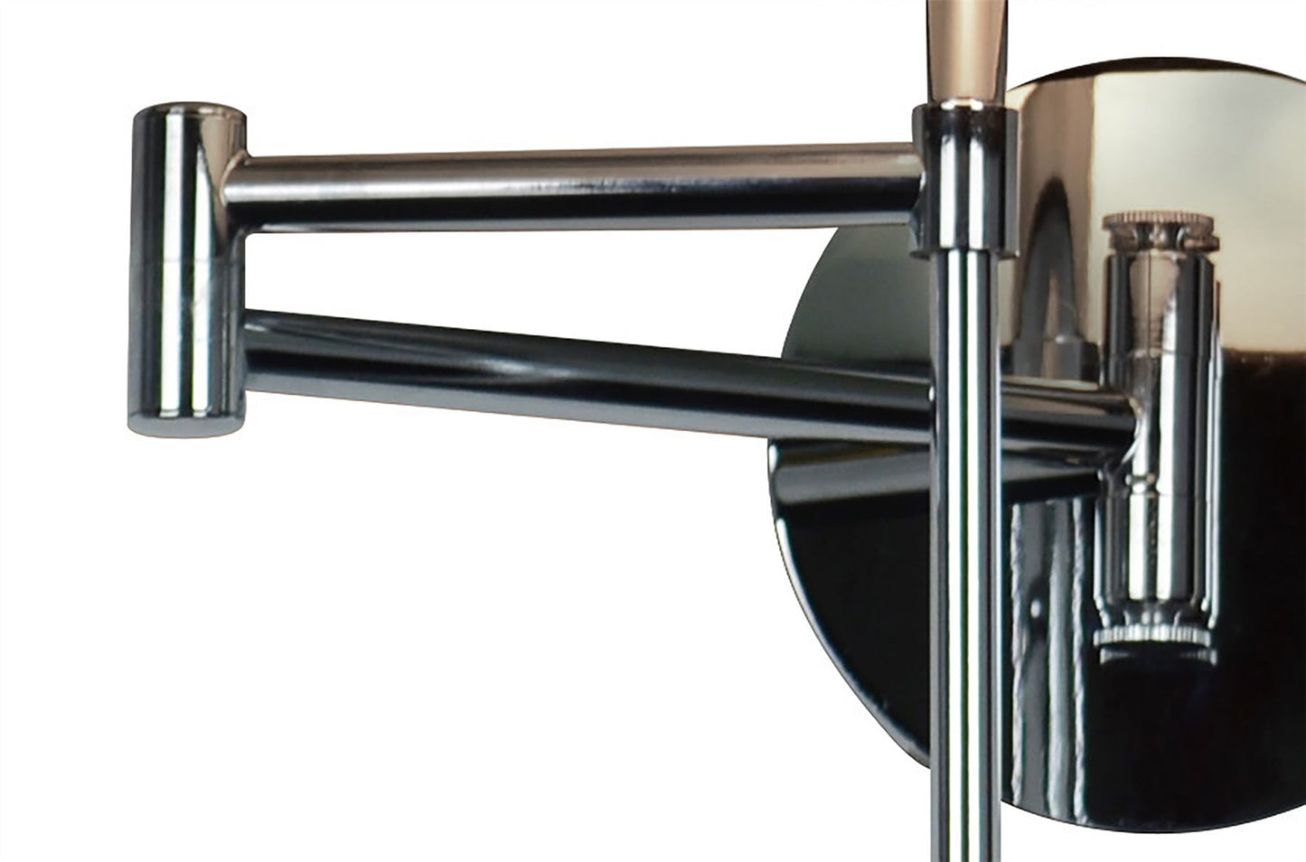 Mantra Manhattan Wall Light 1 Light E14 Swing Arm, Polished Chrome/Frosted Glass with Black Patterned Shade