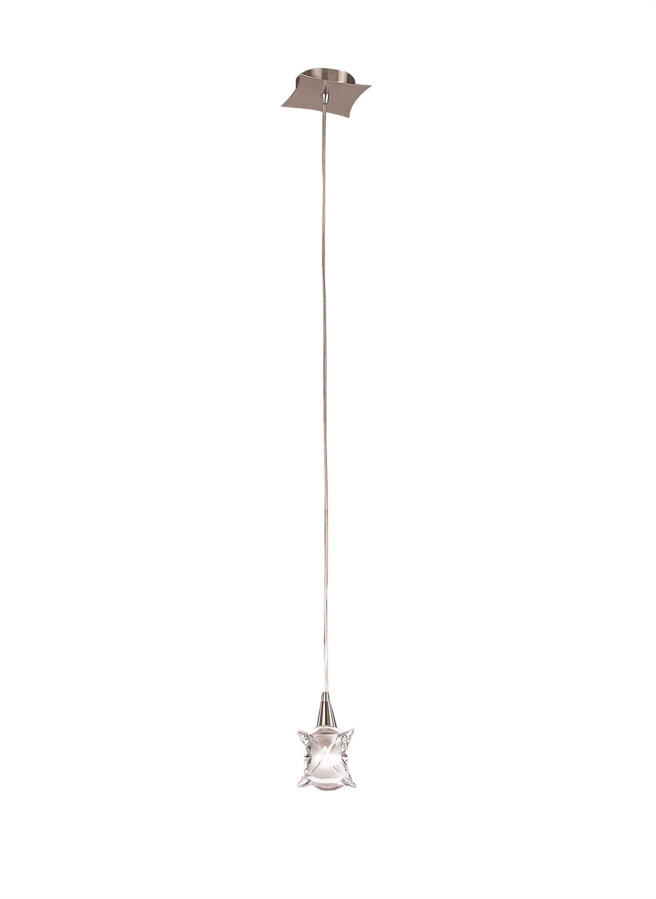 Mantra Rosa Del Desierto Square Pendant 1 Light G9, Satin Nickel