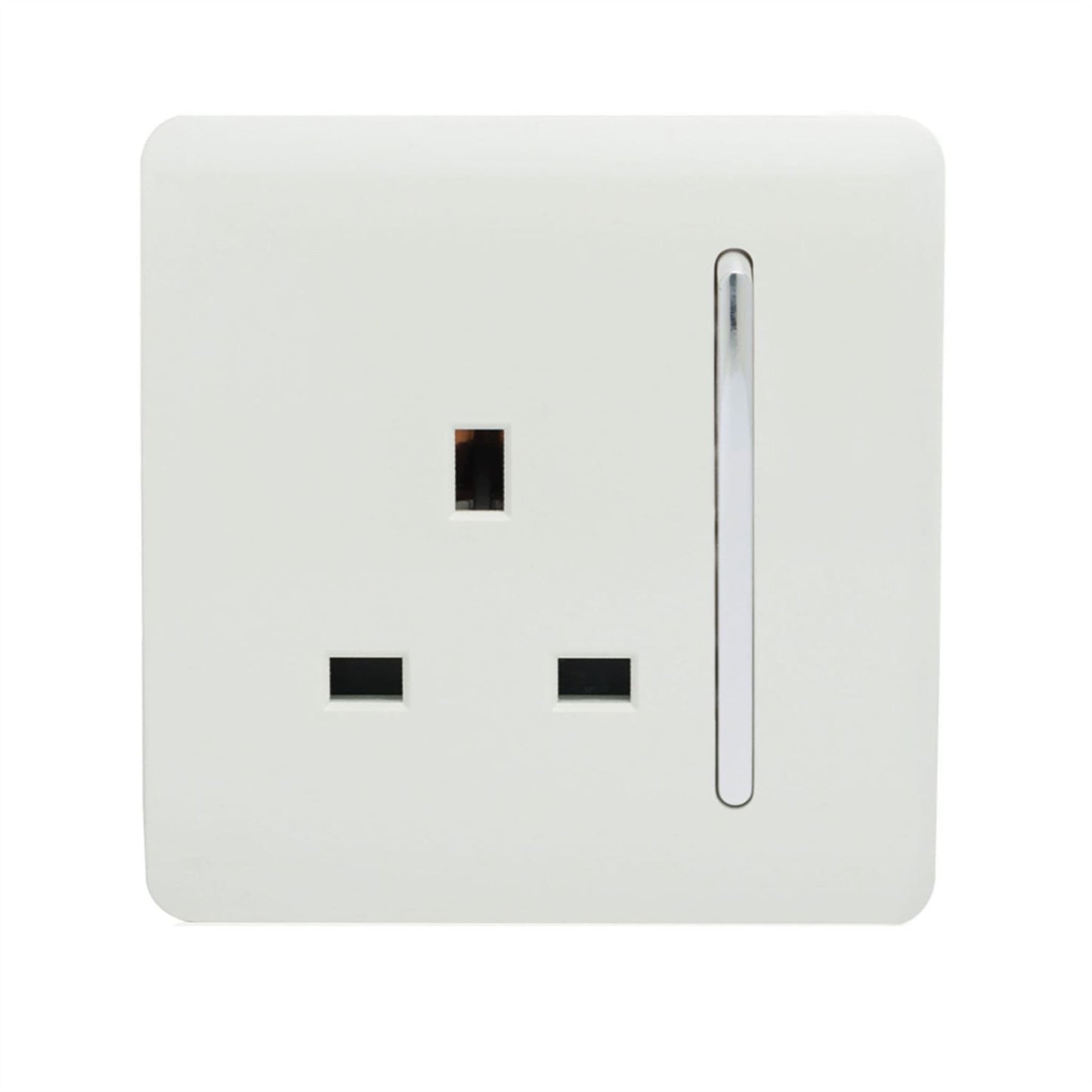 Trendi 1 Gang Artistic Modern 13 Amp Switched Plug Socket White ART-SKT13WH