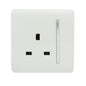 Trendi 1 Gang Artistic Modern 13 Amp Switched Plug Socket White ART-SKT13WH
